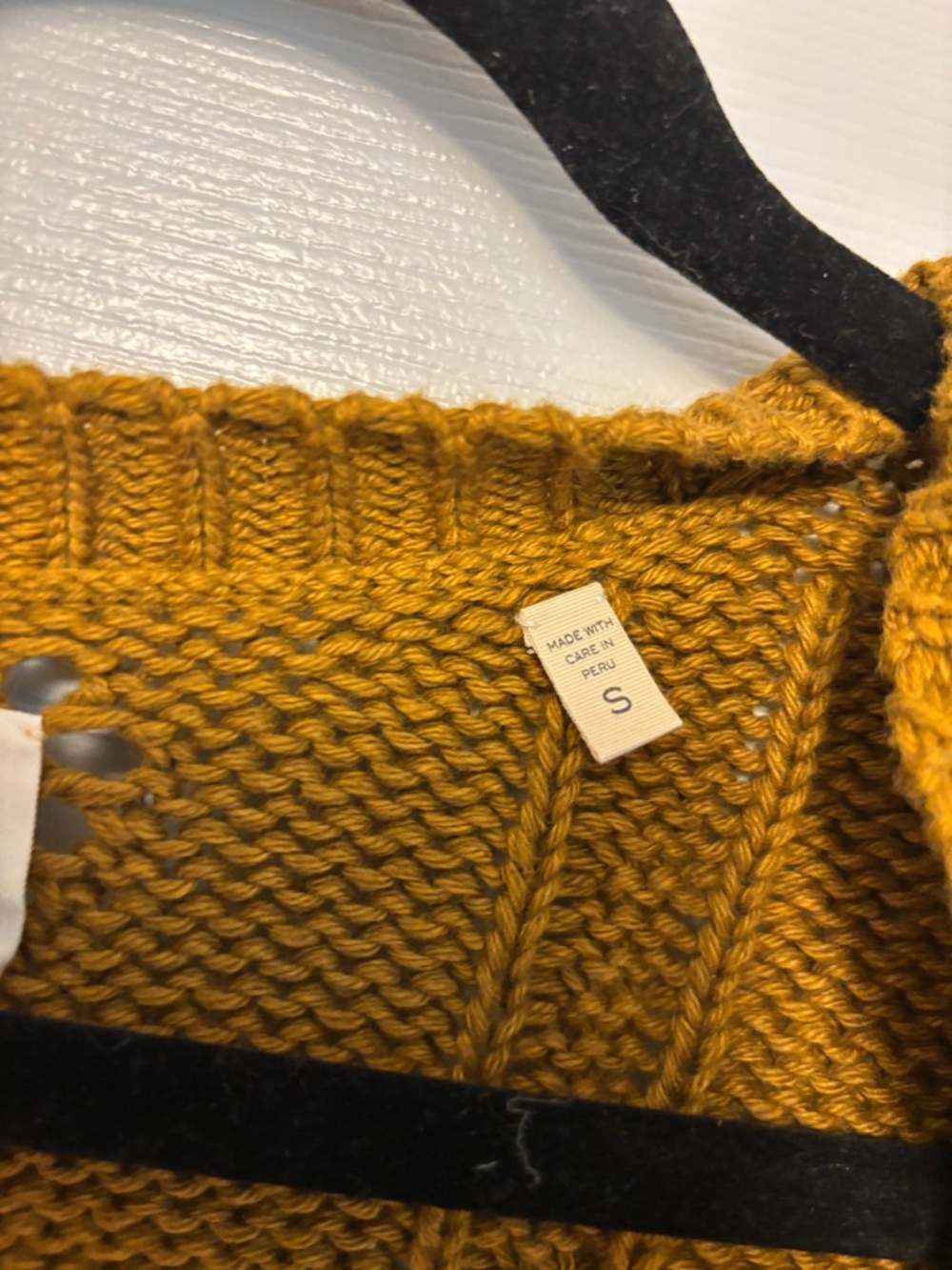 DÔEN Forget Me Not Cardigan Small Mustard Embroidered Organic Cotton - Picture 11 of 16